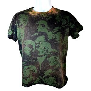 VINTAGE DIESEL PUNK  T-Shirt Mohican Mohawk Men’s Medium Bleach Black RARE